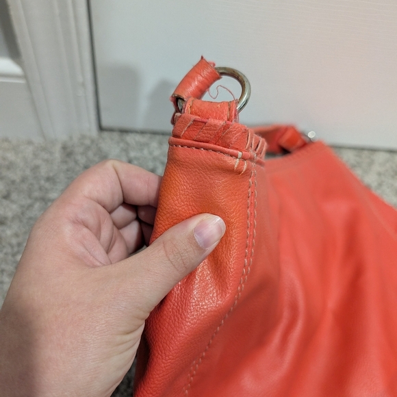 Nine West Coral Orange Faux Leather Shoulder Bag - Picture 9 of 11